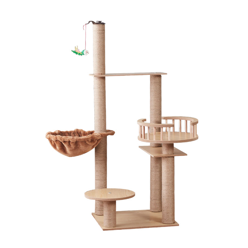 Cat rack Cat climbing frame Cat's nest Cat tree one Cat scratch board sisal solid wood small-scale Cat scratch post Cat products Cat jumping platform