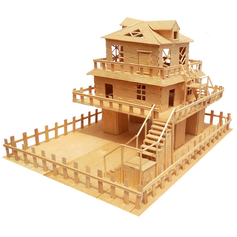 DIY house manual house Architecture Model Assembly villa girl Toys male a birthday present Ice cream stick stick