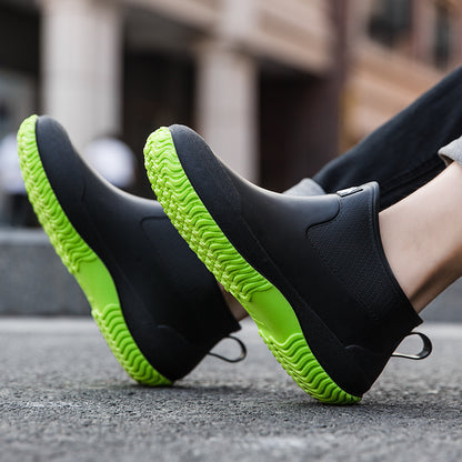 Japan Purchasing agent GP non-slip Rain shoes male Short tube female Low Gang Boots kitchen Rubber shoes Overshoes Car Wash go fishing Couple shoes