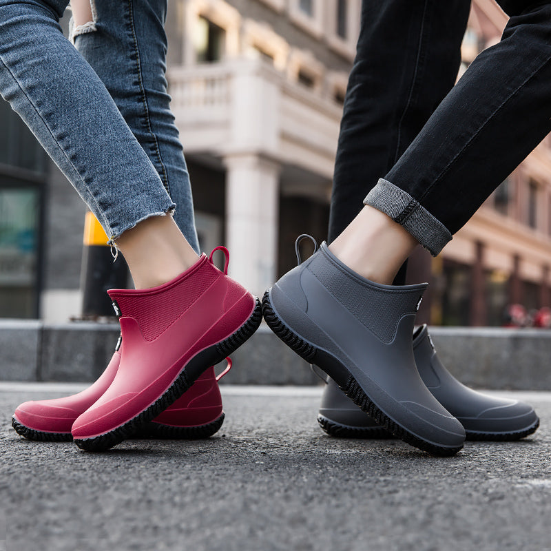 Japan Purchasing agent GP non-slip Rain shoes male Short tube female Low Gang Boots kitchen Rubber shoes Overshoes Car Wash go fishing Couple shoes