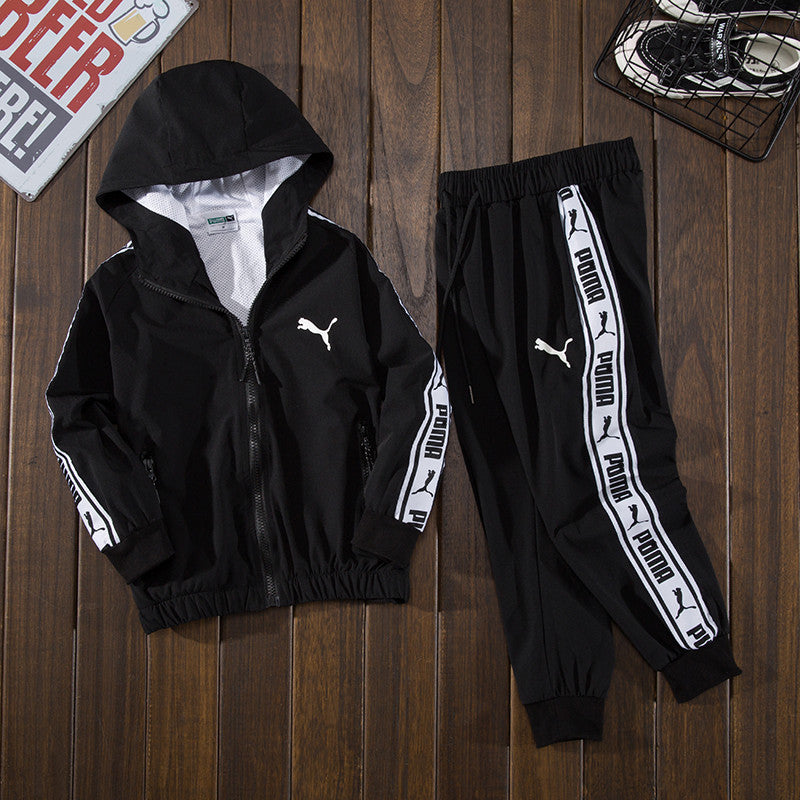 foreign trade Autumn clothes Boy Sports suit Children's wear Autumn and winter clothes Cardigan loose coat children outdoors Foreign style trousers Zipper shirt