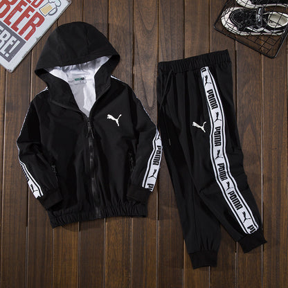 foreign trade Autumn clothes Boy Sports suit Children's wear Autumn and winter clothes Cardigan loose coat children outdoors Foreign style trousers Zipper shirt