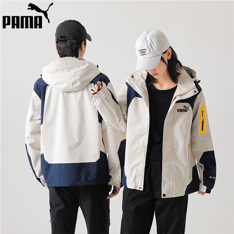 Jacket men and women Autumn and winter ins Chaopai Travel outdoors Three in one pizex Windbreak removable lovers loose coat