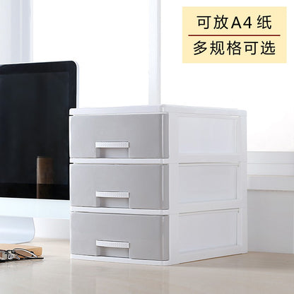 desktop  lock Plastic Drawer type data office furniture storage box storage box File cabinet A4 file 。