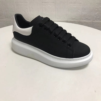 New products spring and autumn Hot money All black and white Jinwei McQueen lovers Little white shoes men and women Flat bottom increase Casual and versatile trend