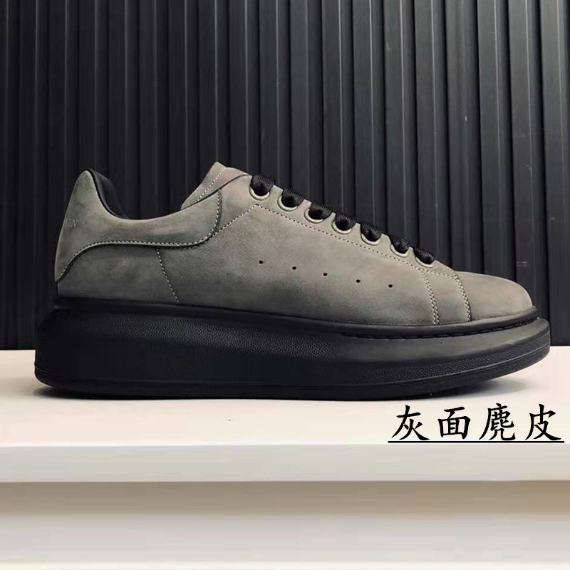 New products spring and autumn Hot money All black and white Jinwei McQueen lovers Little white shoes men and women Flat bottom increase Casual and versatile trend