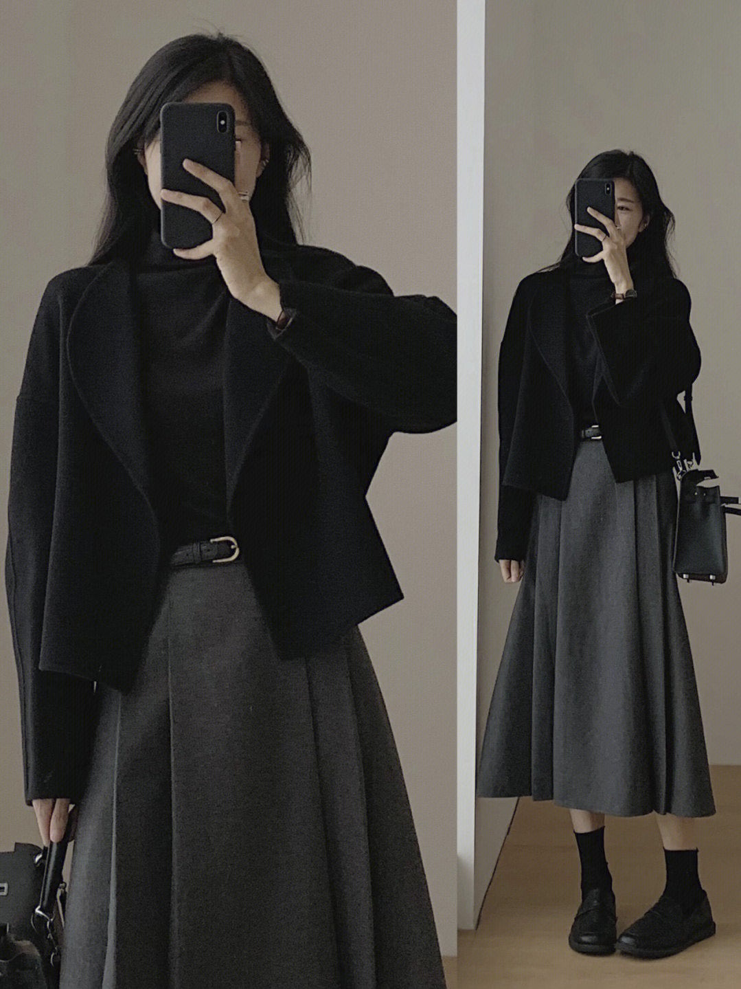 Hepburn wind have cash less than that is registered in the accounts Wool loose coat female Autumn and winter little chap Korean version two-sided Cashmere Advanced sense thickening Woollen overcoat