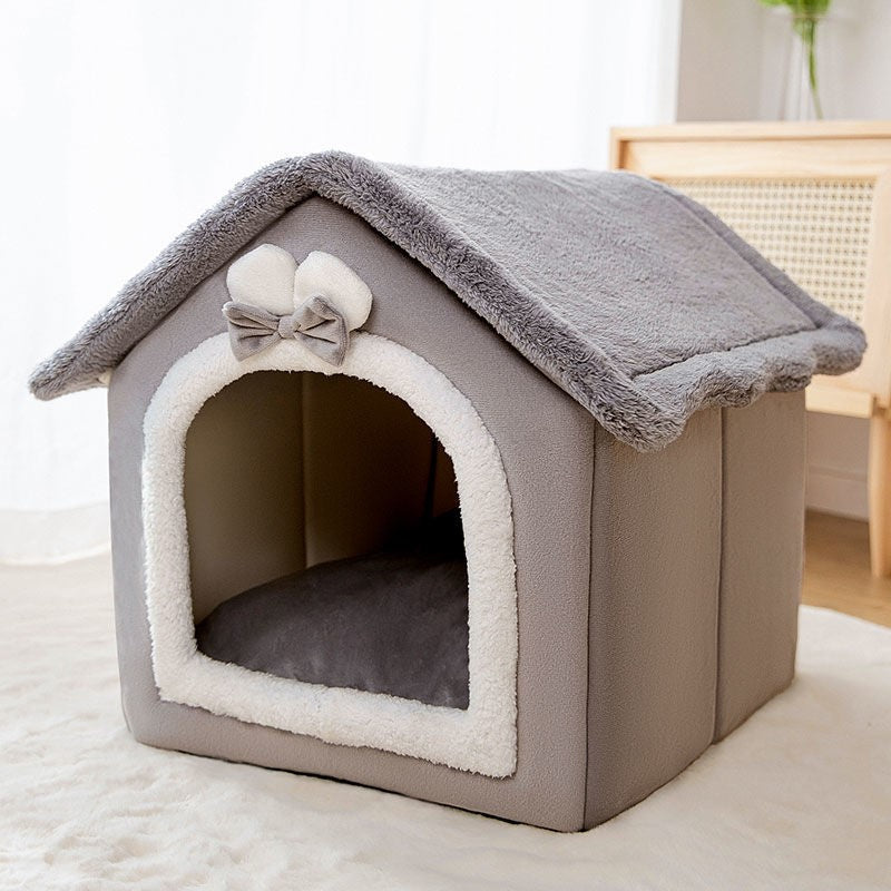 Cat's nest winter keep warm Cat bed House type Dog house All seasons Removable and washable Kittens closed Pet Supplies & Pet