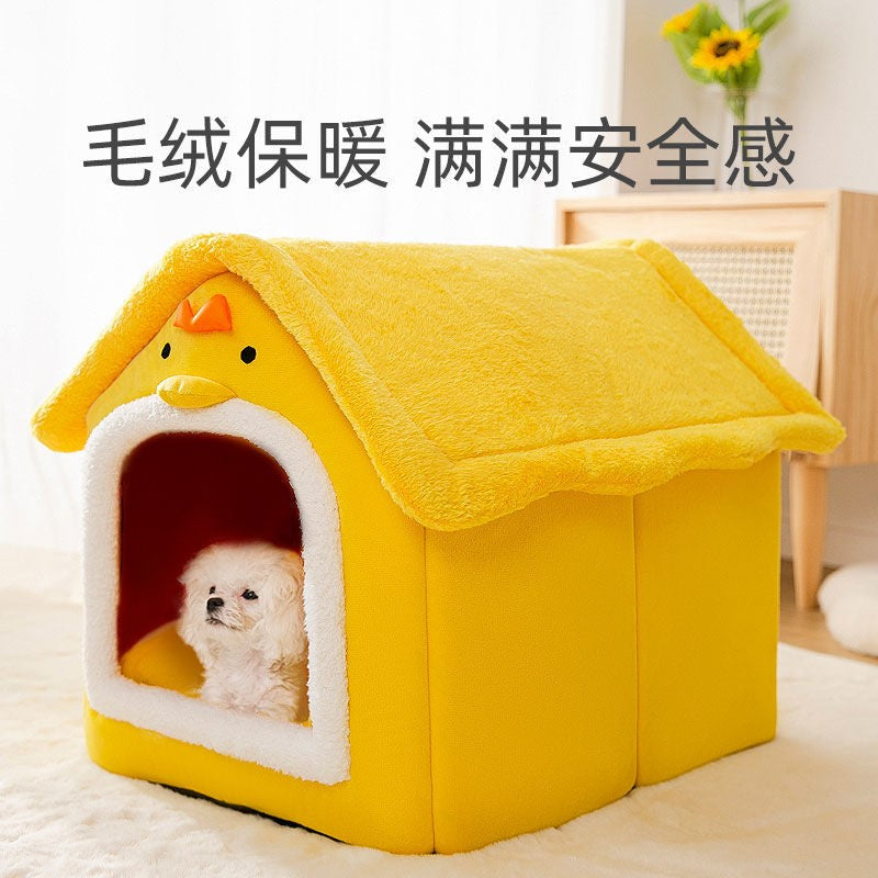 Cat's nest winter keep warm Cat bed House type Dog house All seasons Removable and washable Kittens closed Pet Supplies & Pet