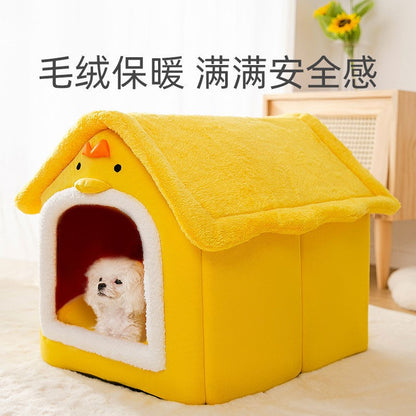 Cat's nest winter keep warm Cat bed House type Dog house All seasons Removable and washable Kittens closed Pet Supplies & Pet