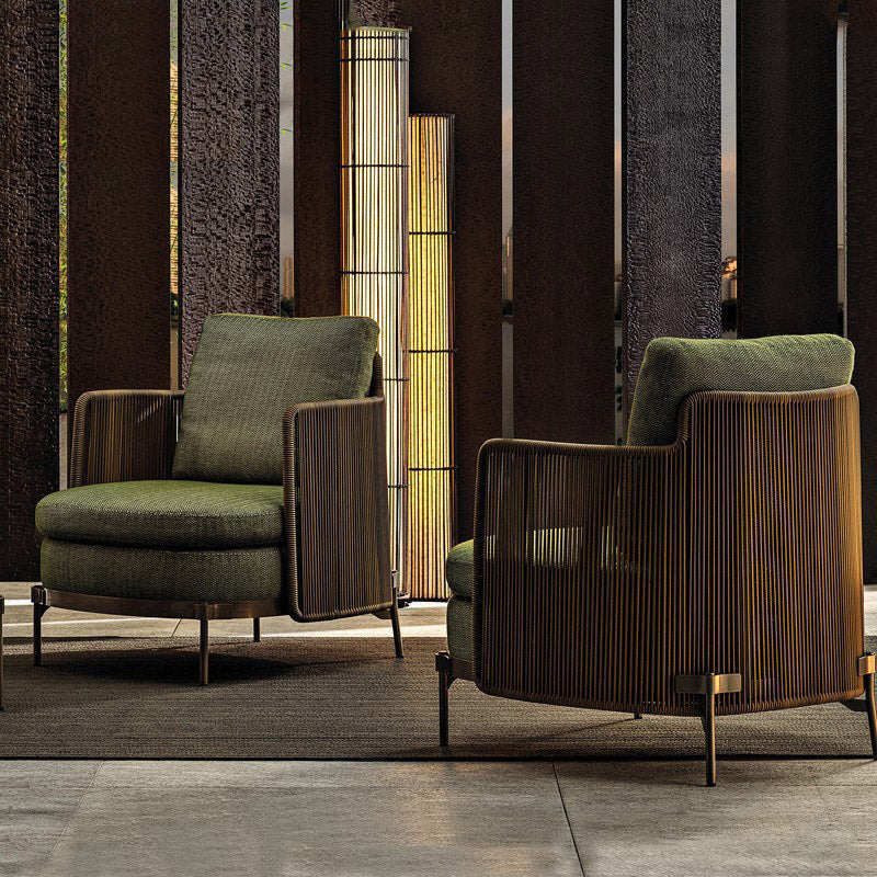 outdoors furniture Rattan weaving sofa combination   a living room Light luxury leisure time Sun room sofa Three people Pack up outdoor furniture