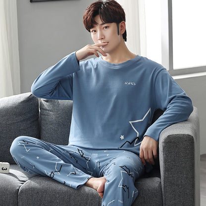 man Long sleeve trousers Spring and Autumn Cotton suit pajamas