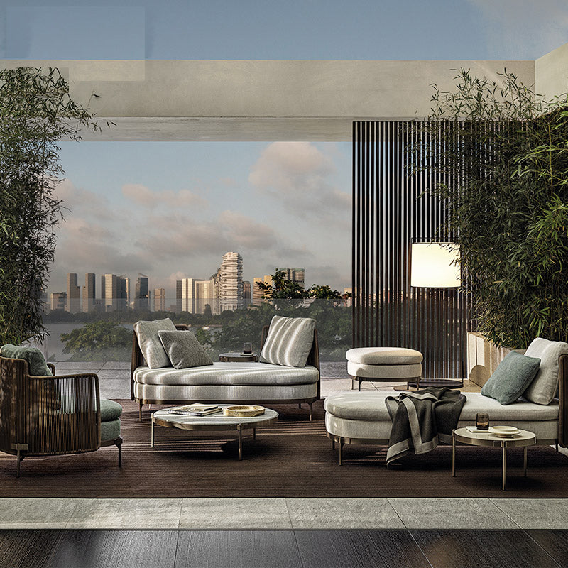 outdoors furniture Rattan weaving sofa combination   a living room Light luxury leisure time Sun room sofa Three people Pack up outdoor furniture