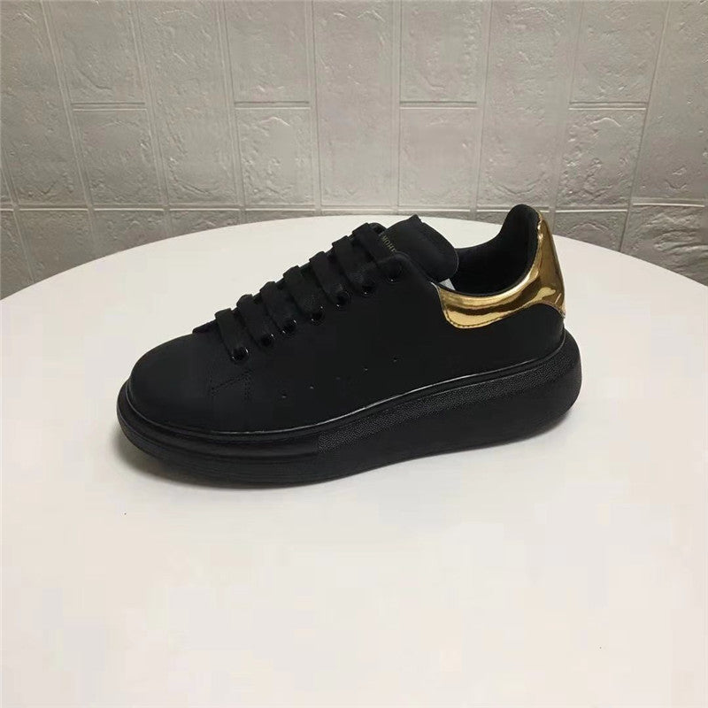 New products spring and autumn Hot money All black and white Jinwei McQueen lovers Little white shoes men and women Flat bottom increase Casual and versatile trend