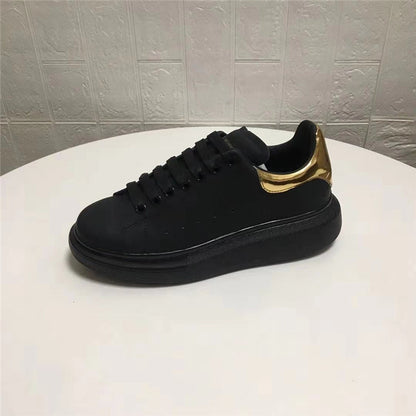 New products spring and autumn Hot money All black and white Jinwei McQueen lovers Little white shoes men and women Flat bottom increase Casual and versatile trend