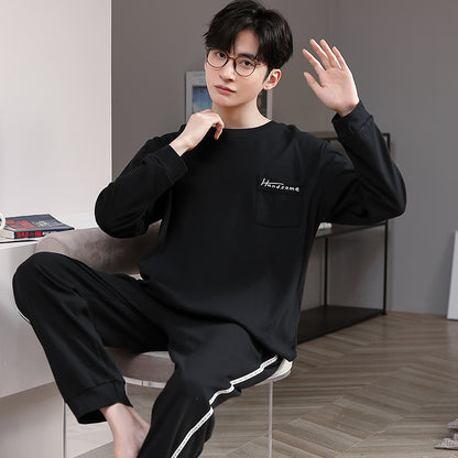 man Long sleeve trousers Spring and Autumn Cotton suit pajamas