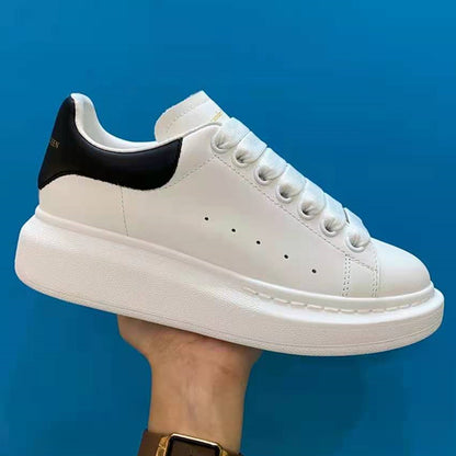 New products spring and autumn Hot money All black and white Jinwei McQueen lovers Little white shoes men and women Flat bottom increase Casual and versatile trend