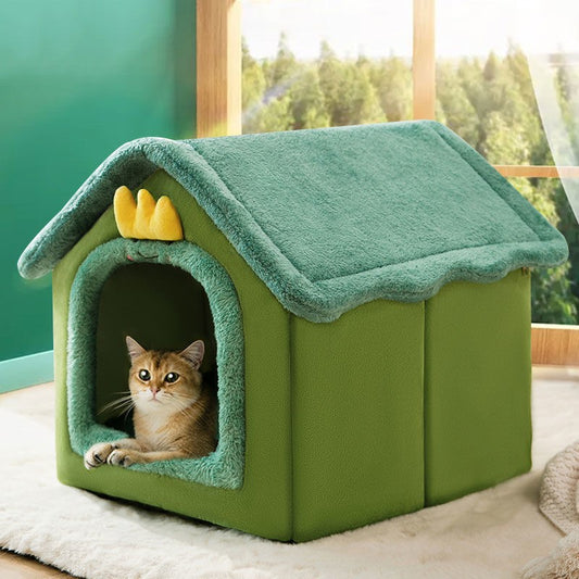 Cat's nest winter keep warm Cat bed House type Dog house All seasons Removable and washable Kittens closed Pet Supplies & Pet
