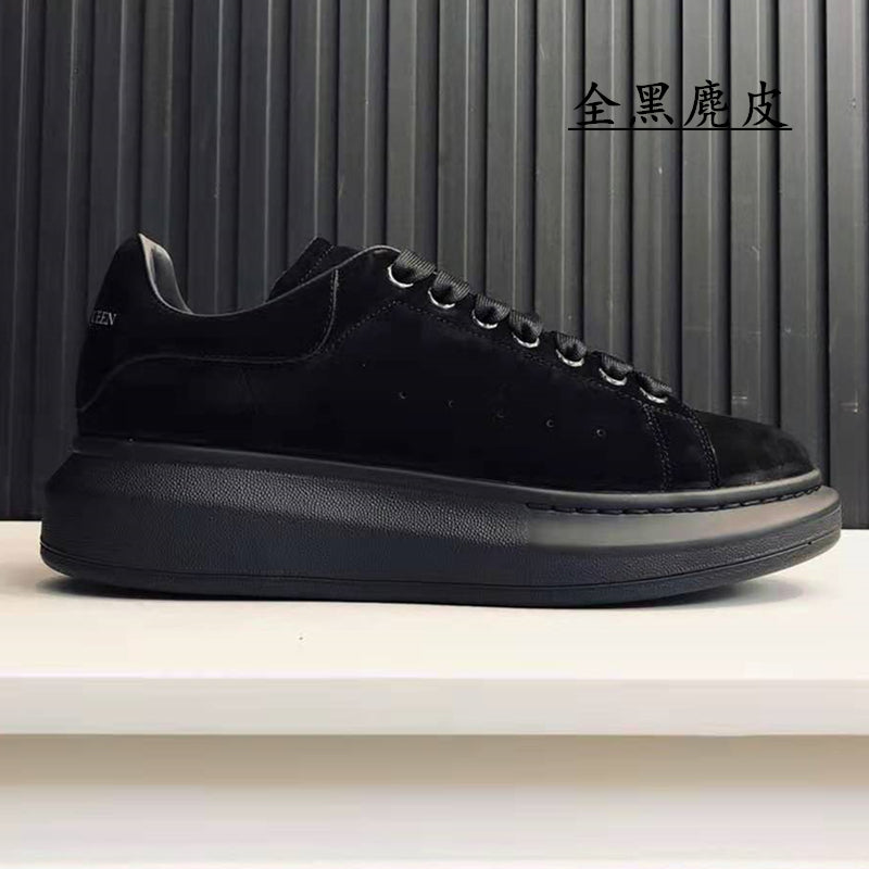 New products spring and autumn Hot money All black and white Jinwei McQueen lovers Little white shoes men and women Flat bottom increase Casual and versatile trend