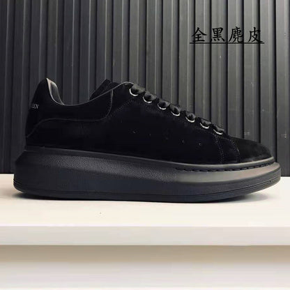 New products spring and autumn Hot money All black and white Jinwei McQueen lovers Little white shoes men and women Flat bottom increase Casual and versatile trend