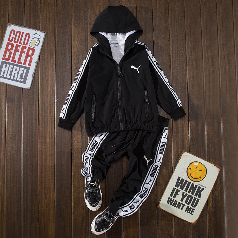 foreign trade Autumn clothes Boy Sports suit Children's wear Autumn and winter clothes Cardigan loose coat children outdoors Foreign style trousers Zipper shirt