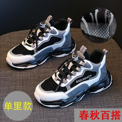 girl shoes Leather surface gym shoes spring The new children Internet celebrity leisure time Daddy shoes Zhongda Tong girl Running shoes