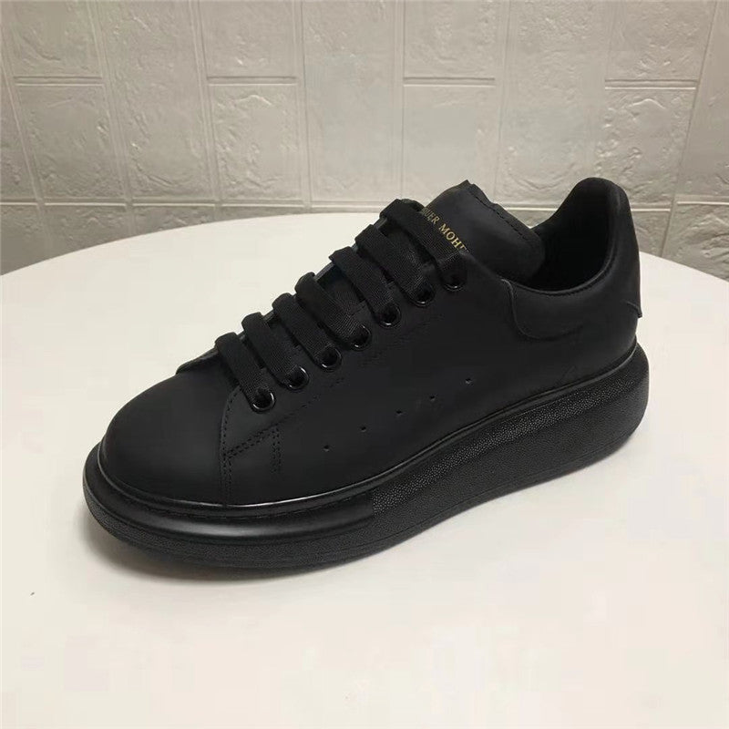 New products spring and autumn Hot money All black and white Jinwei McQueen lovers Little white shoes men and women Flat bottom increase Casual and versatile trend