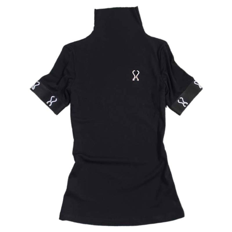 High collar Undershirt 2021 spring and autumn new pattern Gauze jacket Short sleeve T-shirt female Big size Half sleeve Compassionate Thin money Gauze clothes