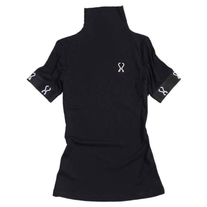 High collar Undershirt 2021 spring and autumn new pattern Gauze jacket Short sleeve T-shirt female Big size Half sleeve Compassionate Thin money Gauze clothes