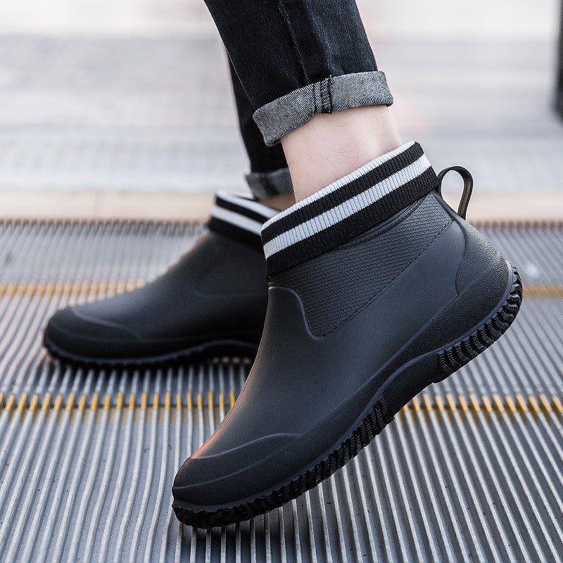 Japan Purchasing agent GP non-slip Rain shoes male Short tube female Low Gang Boots kitchen Rubber shoes Overshoes Car Wash go fishing Couple shoes