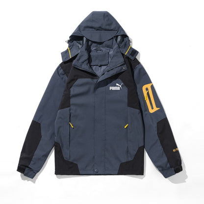 Jacket men and women Autumn and winter ins Chaopai Travel outdoors Three in one pizex Windbreak removable lovers loose coat