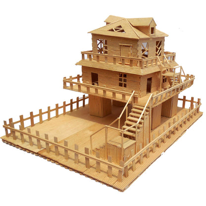 DIY house manual house Architecture Model Assembly villa girl Toys male a birthday present Ice cream stick stick